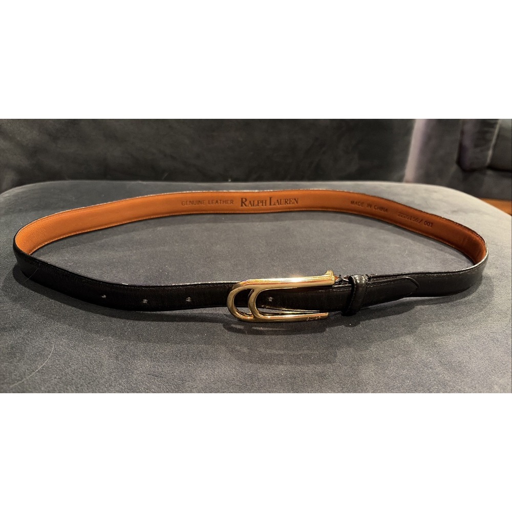 Polo Ralph Lauren Heritage "RL 67" Equestrian Stirrup Leather Skinny Belt